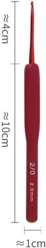 Crochet Hooks Red Weave Yarn Ergonomic Handle Non-Slip Soft Grip Craft Tools 1 Set/9 pcs(1) in Kuwait