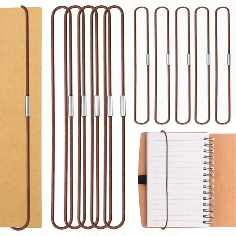 10 PCS Mini Skater Travel Notebook Elastic Bands, Brown Elastic Bands for Refillable Travel Journals Planners, Two Sizes (A5 & Passport Size), Stretchy Journal Elastic Cord for Notebooks Closure Loops in Kuwait