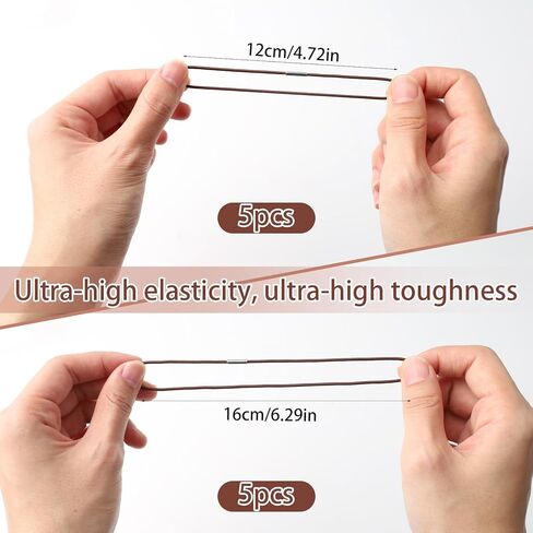 10 PCS Mini Skater Travel Notebook Elastic Bands, Brown Elastic Bands for Refillable Travel Journals Planners, Two Sizes (A5 & Passport Size), Stretchy Journal Elastic Cord for Notebooks Closure Loops in Kuwait
