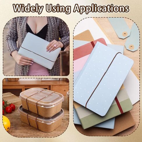 10 PCS Mini Skater Travel Notebook Elastic Bands, Brown Elastic Bands for Refillable Travel Journals Planners, Two Sizes (A5 & Passport Size), Stretchy Journal Elastic Cord for Notebooks Closure Loops in Kuwait