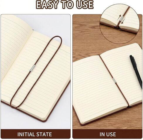 10 PCS Mini Skater Travel Notebook Elastic Bands, Brown Elastic Bands for Refillable Travel Journals Planners, Two Sizes (A5 & Passport Size), Stretchy Journal Elastic Cord for Notebooks Closure Loops in Kuwait