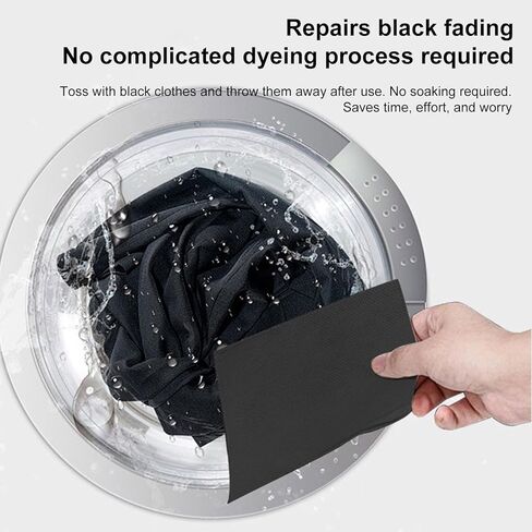 10 Pieces Black Fabric Dye,Dye Washing Machine Fabric Pod for Clothes,Blackening Restore Color Sheets for Natural Fabrics in Saudi Arabia
