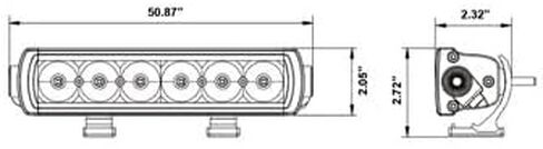 Heise HE-SL5034 شريط إضاءة LED نحيف 50 3/4 بوصة، 10530 لومن صف واحد/شعاع مجمع للفيضانات، IP67 مقاوم للماء للقيادة على الطرق الوعرة للشاحنات وسيارات الدفع الرباعي وATV وUTV والاستخدام البحري in Kuwait