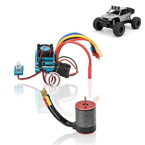 120A Brushless Motor ESC Set, Professional High Torsion 3650 Brushless Motor 120A ESC Combo Set for 1/10 Scale RC Cars, Compatible with HSP Redcat Axial SCX10 D90 HPI in Saudi Arabia