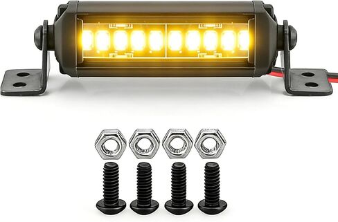 STMU Aluminum 10-LED RC Light Bar 2.16 Inch Roof Light Kit for 1/10 & 1/18 Scale RC Crawler Accessories Compatible with Axial SCX10 Traxxas TRX4 TRX4M Arrma Senton Redcat GEN7 in Saudi Arabia