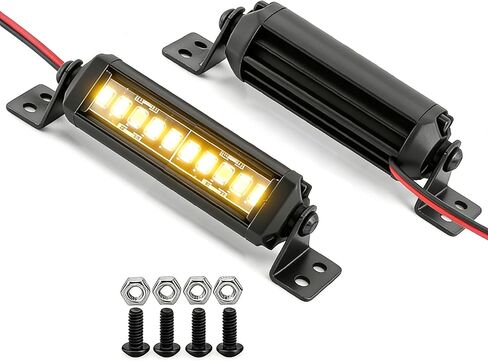 STMU Aluminum 10-LED RC Light Bar 2.16 Inch Roof Light Kit for 1/10 & 1/18 Scale RC Crawler Accessories Compatible with Axial SCX10 Traxxas TRX4 TRX4M Arrma Senton Redcat GEN7 in Saudi Arabia
