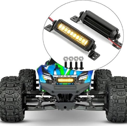 STMU Aluminum 10-LED RC Light Bar 2.16 Inch Roof Light Kit for 1/10 & 1/18 Scale RC Crawler Accessories Compatible with Axial SCX10 Traxxas TRX4 TRX4M Arrma Senton Redcat GEN7 in Saudi Arabia