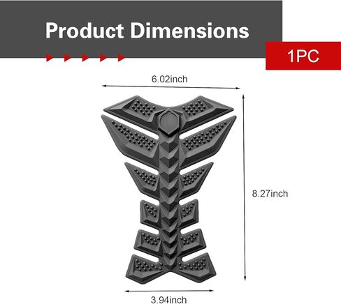 Motorcycle Tank Pad, Fishbone 3D Motorcycle Tank Protector, Waterproof Scratch-resistant Gas Decals, Universal Modifications Accessories (Black) in Saudi Arabia