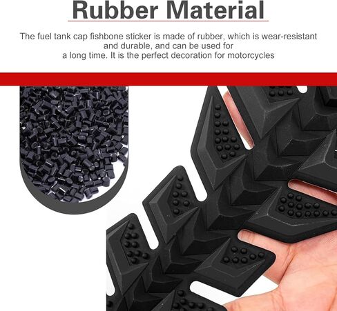 Motorcycle Tank Pad, Fishbone 3D Motorcycle Tank Protector, Waterproof Scratch-resistant Gas Decals, Universal Modifications Accessories (Black) in Saudi Arabia
