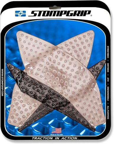 وسادات جر الدراجات النارية من Stompgrip - مقابض خزان الدراجة النارية - فولكانو - 0099 (شفاف وأسود (هجين)) in Kuwait