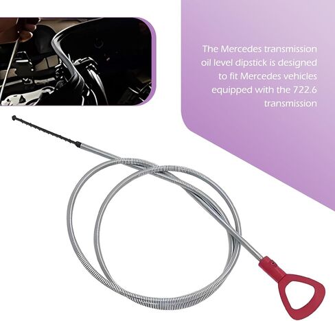 Transmission Oil Dipstick, Automatic Transmission Oil Level Check Tool for 722.6 722.7 722.8, 140589152100 Portable Accessories, Compatible with Mercedes Benz (Red & Silver) in Kuwait