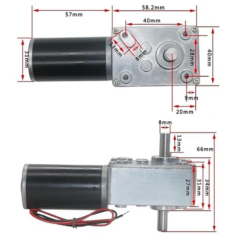 5840-31ZY DC 12V/24V Metal Turbo Worm Gear Motor Type-D Shaft Reversed Self-Lock Gearbox Worm Gear Motor for Electric Equipments (470rpm 24V) in Kuwait