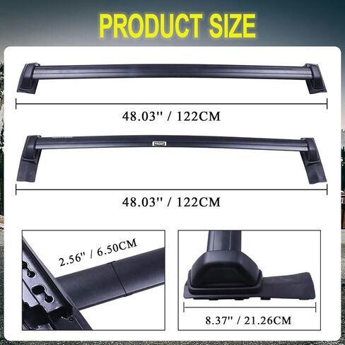Roof Rack Cross Bars Compatible with Honda Element 2003-2011, Load-Bearing Capacity 165LBS, Roof Luggage Carrier Crossbars Suitable for Carrying Luggage/Kayaks/Bicycles/Canoes (2Pcs) in Kuwait