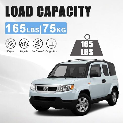 Roof Rack Cross Bars Compatible with Honda Element 2003-2011, Load-Bearing Capacity 165LBS, Roof Luggage Carrier Crossbars Suitable for Carrying Luggage/Kayaks/Bicycles/Canoes (2Pcs) in Kuwait