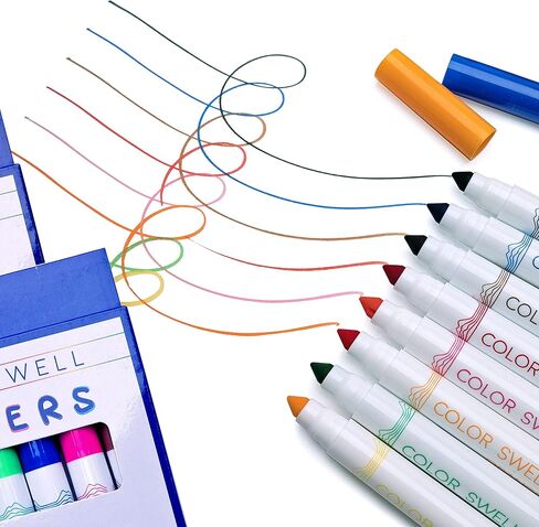 Color Swell Washable Markers Bulk Pack, 8 Vibrant Colors, Broad Line, Non-Toxic, 40 Sets (320 Total Markers), Ages 3+ in Kuwait