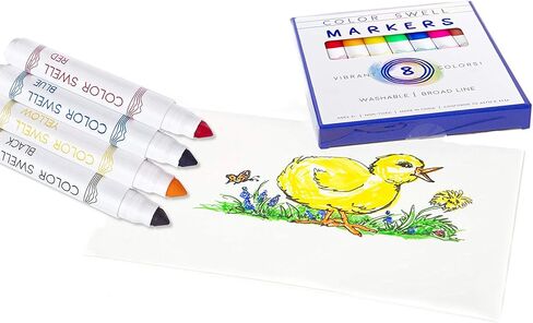 Color Swell Washable Markers Bulk Pack, 8 Vibrant Colors, Broad Line, Non-Toxic, 40 Sets (320 Total Markers), Ages 3+ in Kuwait