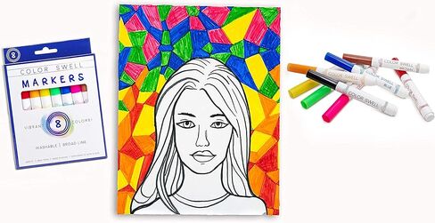 Color Swell Washable Markers Bulk Pack, 8 Vibrant Colors, Broad Line, Non-Toxic, 40 Sets (320 Total Markers), Ages 3+ in Kuwait