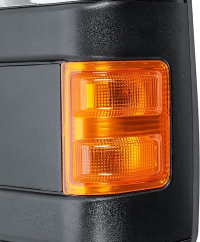Replacement Driver Left Side Door Towing Mirror Power and Heated Glass with Chrome and Black Cap Amber Turn Signal Light Manual Fold and Telescope for 99-16 Ford F-250 350 450 550 in Kuwait