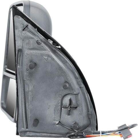 Replacement Driver Left Side Door Towing Mirror Power and Heated Glass with Chrome and Black Cap Amber Turn Signal Light Manual Fold and Telescope for 99-16 Ford F-250 350 450 550 in Kuwait