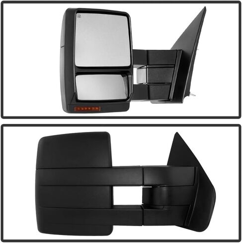 ACANII - قوة تصغير + حرارة + إشارة LED + مرآة جانبية لقطر البركة للسائق + الركاب 2004-2014 Ford F150 04-14 in Kuwait
