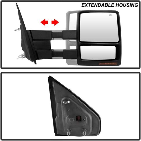 ACANII - قوة تصغير + حرارة + إشارة LED + مرآة جانبية لقطر البركة للسائق + الركاب 2004-2014 Ford F150 04-14 in Kuwait