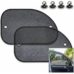 2 PCS Car Window Shades, Heat Insulation Baby Side Window Car Sun Shades, 15" × 25.6" Suction Cup Mesh Sun Protector, Universal for Most Vehicles (Black) in Saudi Arabia