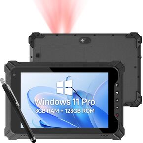 Rugged Tablet with Barcode Scanner I87J, 8 inch Windows 11 Pro w/Honeywell N4680 Scan Engine, 1D/2D QR Inventory Scanner, 8GB+128GB Industrial Tablet for ERP WMS, Warehouse, Retail, IP65 in Saudi Arabia