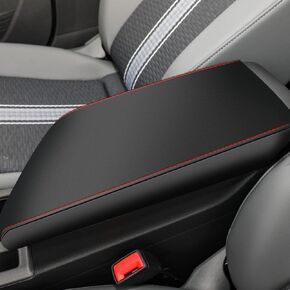 أغطية وحدة التحكم AOMSAZTO لأغطية مسند الذراع Vw Jetta لعام 2019-2025 لسيارة Vw Jetta باللون الأسود مع غرز حمراء in Kuwait