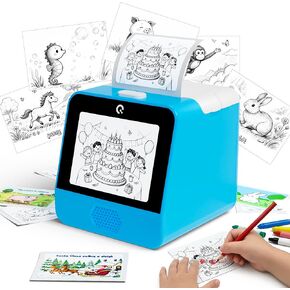 طابعة ملصقات صوتية من Ognee AI للأطفال، طابعة حرارية محمولة مع شاشة عرض، طابعة صغيرة للتحكم الصوتي، لعبة طابعة حرارية فورية للاستخدام الشخصي والتعلم مع لفافتين من الورق in Kuwait