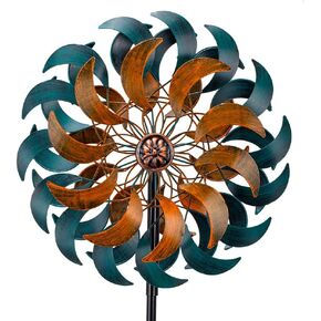 Stargarden Garden Wind Spinners, 13" W Kinetic Wind Sculptures & Spinners, 4 Layers Windmills Lawn Ornament Décor in Saudi Arabia