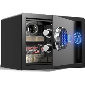 Grimtron 𝟐𝟎 𝐋𝐁 Smart Biometric Safe with Fingerprint Lock, Silent Mode, Backlit Keypad and LED Light, Small Caja Fuerte 𝐆𝐢𝐟𝐭𝐬 𝐟𝐨𝐫 𝐅𝐚𝐭𝐡𝐞𝐫'𝐬 𝐃𝐚𝐲(9.84"H x 9.84"D x 13.78"W) in Saudi Arabia