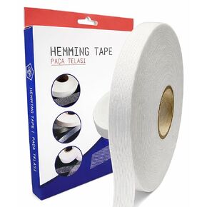 Iron on Hemming Tape Bias with Cord Single Sided 0.55 in x 110 yd - Extra Strong Hem Tape for Reinforced Seams, Hems, Collars - Breathable, Durable, Washable, Long Lasting in Saudi Arabia