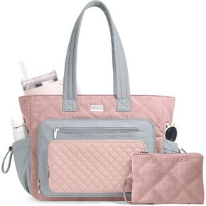 TOPDesign Puffer Laptop Bag for Women, Quilted Teacher Tote Nurse Work Briefcase, Computer Handbag with 40oz Cup Holder in Saudi Arabia