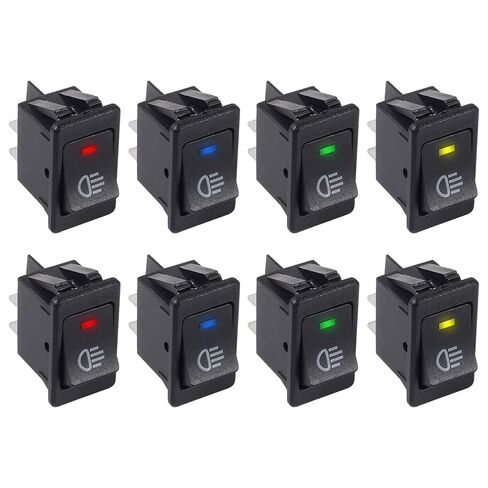 8pcs Replacement Fog Light Toggle Switch DC 12V 35A LED Fog Light Toggle Rocker Switch 4Pin ON/Off Switch Blue Light for Universal Auto Car in Kuwait
