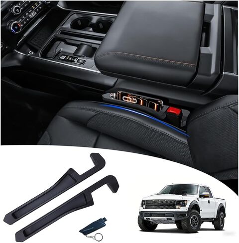 Half-Sized Seat Gap Filler Compatible with Ford F150 F250 F350 F450| Zero Obstruction to Lower Center Console Storage | Anti-Drop Organizer | Free Window Breaker Interior Accessories in Saudi Arabia