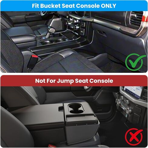 Half-Sized Seat Gap Filler Compatible with Ford F150 F250 F350 F450| Zero Obstruction to Lower Center Console Storage | Anti-Drop Organizer | Free Window Breaker Interior Accessories in Saudi Arabia