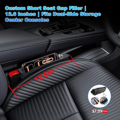 Half-Sized Seat Gap Filler Compatible with Ford F150 F250 F350 F450| Zero Obstruction to Lower Center Console Storage | Anti-Drop Organizer | Free Window Breaker Interior Accessories in Saudi Arabia