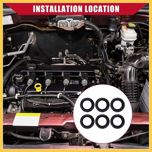 F77Z9G512AA / Fuel Injector Seal Adaptor/for Ford Explorer 1997-2010 / Durable/Metal / 6 Pcs/Black Auto Replacement Parts in Kuwait