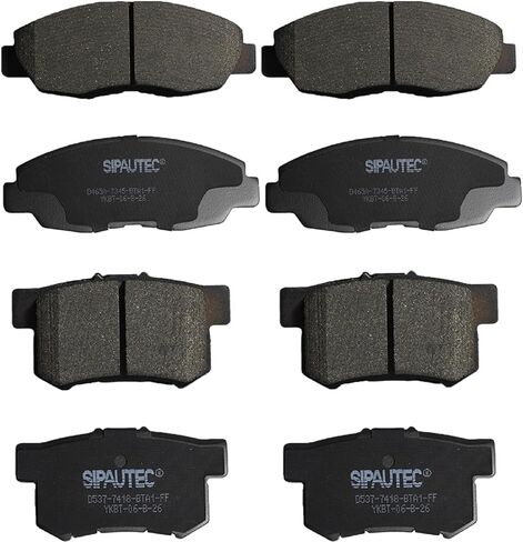 SIPAUTEC-Premium Ceramic Brake Pads,Front and Rear 4-Wheel Set Fit For 2002 2003 2006 2007 2008 2009 2010 2011 Honda Civic,For 2001-2005 Acura EL,For 1998-2002 Honda Accord Sedan in Saudi Arabia