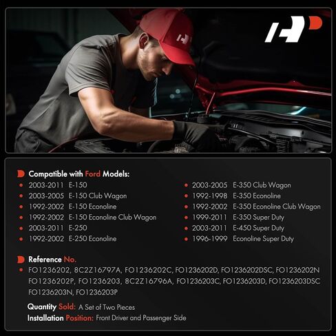 مفصلات غطاء أمامي ممتازة متوافقة مع Ford E-150 2003-2011، E-250، E-150 E-350 Club Wagon، E-150 E-250 E-350 Econoline، E-150 E-350 Econoline Club Wagon، E-350 E-450 Super Duty in Kuwait
