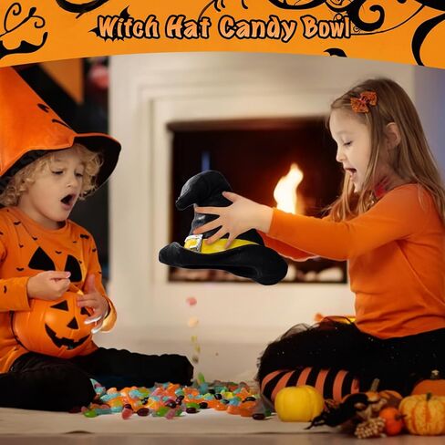 Halloween Witch Hat Candy Bowl Resin Witch Decor for Candy Keys and Entryway Table Large Decorative Bowl for Halloween Indoor Outdoor Decorations Black in Saudi Arabia