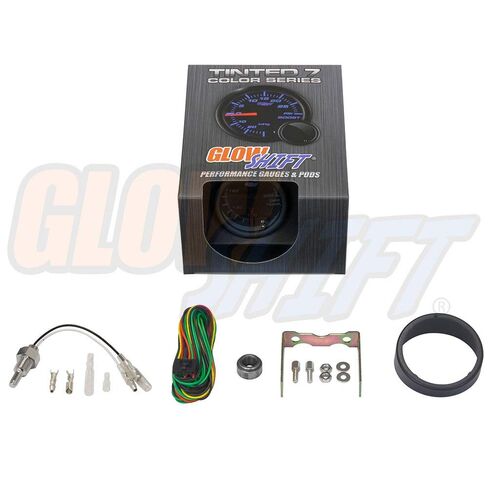 GlowShift Tinted 7 Color 250 F Rear Differential Temperature Gauge Kit - Includes Electronic Sensor - Black Dial - Smoked Lens - for Car & Truck - 2-1/16" 52mm in Kuwait