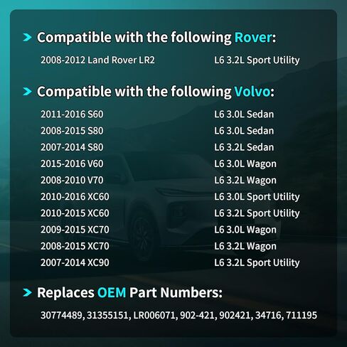 31355151 LR006071 مجموعة مبيت ترموستات تبريد المحرك متوافقة مع لاند روفر LR2 2008-2012، فولفو XC60 XC70 XC90 S60 S80 V60 V70 2007 08 09 10 2011 2012 2013 2014 2015 2016 3.0L 3.2 لتر in Kuwait