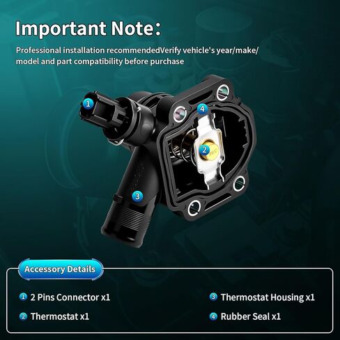 31355151 LR006071 مجموعة مبيت ترموستات تبريد المحرك متوافقة مع لاند روفر LR2 2008-2012، فولفو XC60 XC70 XC90 S60 S80 V60 V70 2007 08 09 10 2011 2012 2013 2014 2015 2016 3.0L 3.2 لتر in Kuwait