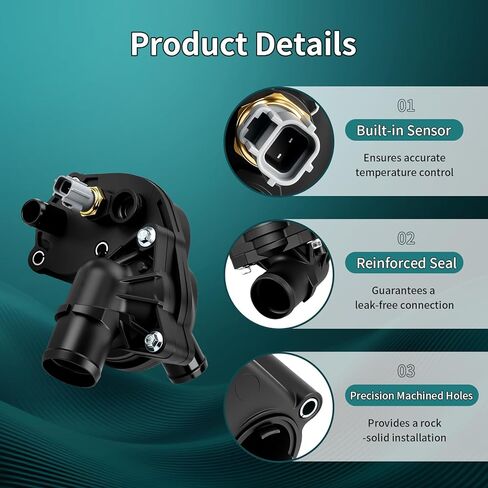 Engine Coolant Thermostat Housing Assembly with Sensor, Fits for 2002 2003 2004 2005 2006 2007 2008 2009 2010 Ford Explorer & Mercury Mountaineer 4.0L V6 - Replaces 2L2Z8592AA, 902-860 in Saudi Arabia