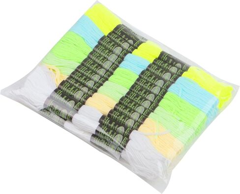Glow in The Dark Embroidery Floss Glow Thread 24 Skeins(6 Colors*4) 8.74 Yards Per Skein for Embroidery Cross Stitch Friendship Bracelet DIY Handmade in Saudi Arabia