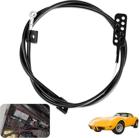 P/N 41787, 304006 Steel Hood Release Cable Lateral Compatible With Chev-rolet C3 Corvette 1978 1979 1980 1981 1982, Cable Goes From Latch to Latch, 1 Pc in Kuwait