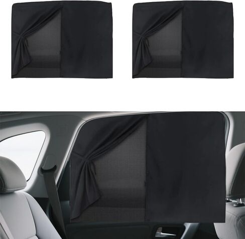 2PCS Car Window Shades, Magnetic Double Layer Window Screen for Baby Protection, UV Protection Privacy Blackout Shade Car Window Covers, Universal Auto Sun Shade Curtains Accessories in Kuwait