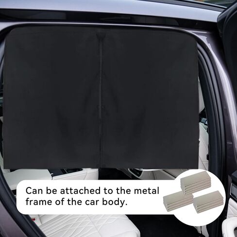 2PCS Car Window Shades, Magnetic Double Layer Window Screen for Baby Protection, UV Protection Privacy Blackout Shade Car Window Covers, Universal Auto Sun Shade Curtains Accessories in Kuwait