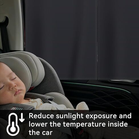 2PCS Car Window Shades, Magnetic Double Layer Window Screen for Baby Protection, UV Protection Privacy Blackout Shade Car Window Covers, Universal Auto Sun Shade Curtains Accessories in Kuwait